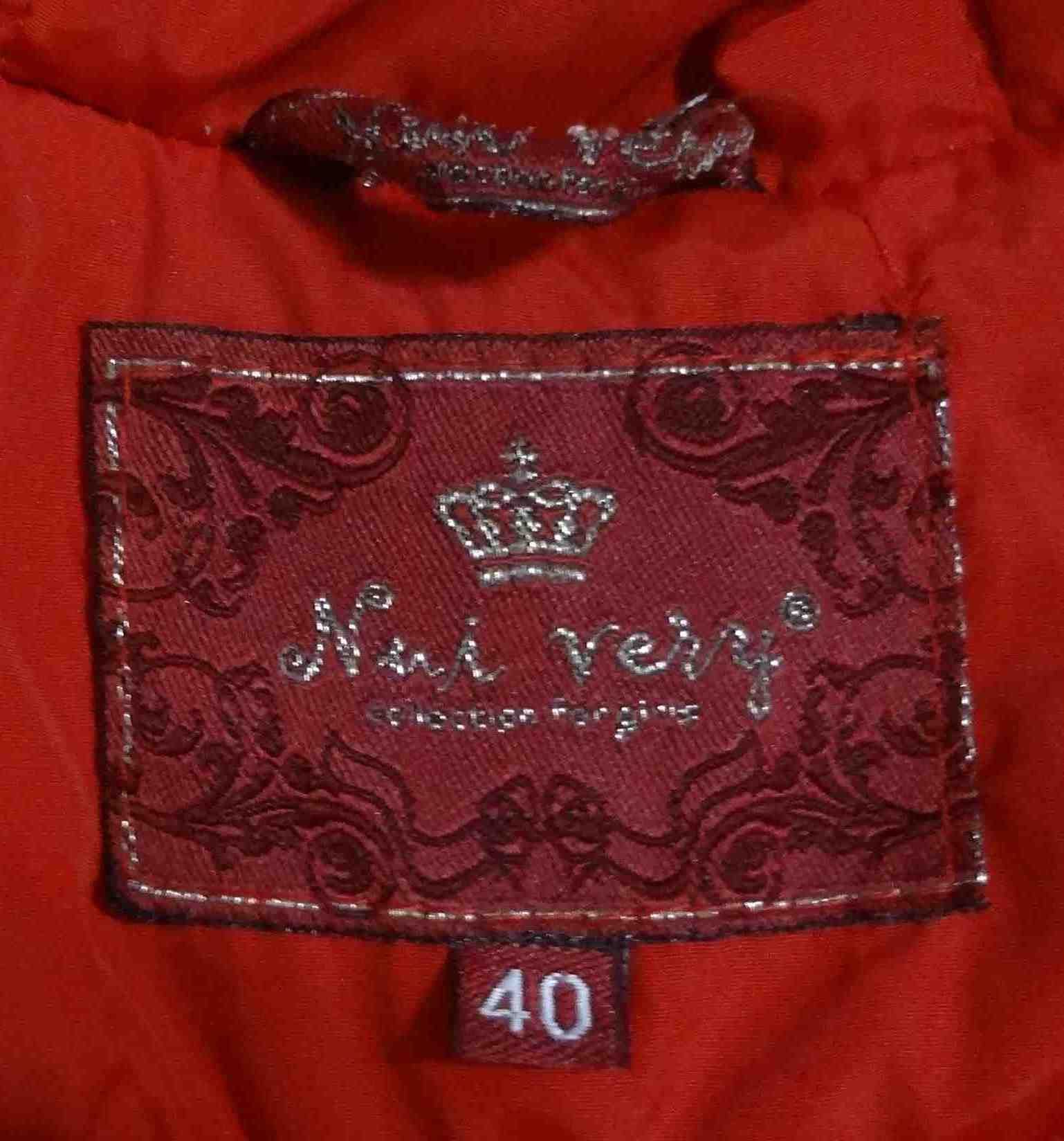 Женский длинный красный пуховик, размер 40