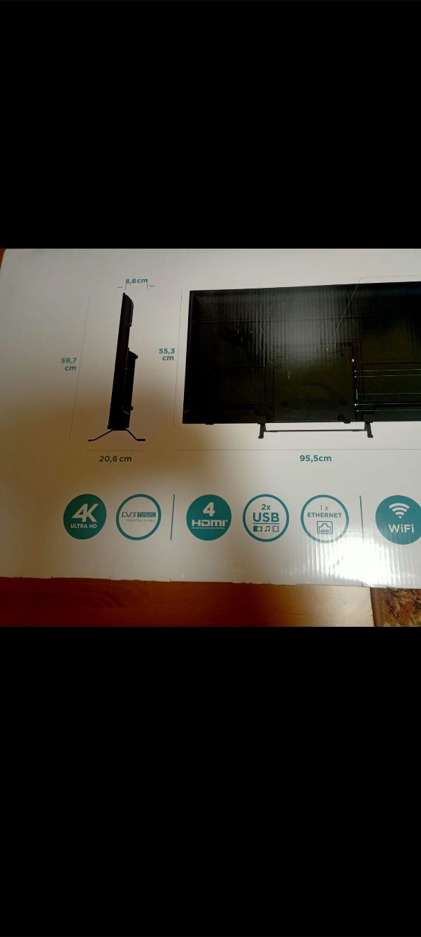 Telewizor Smart TV Google TV qulive 43 całe 4K Gwarancja Chromecast