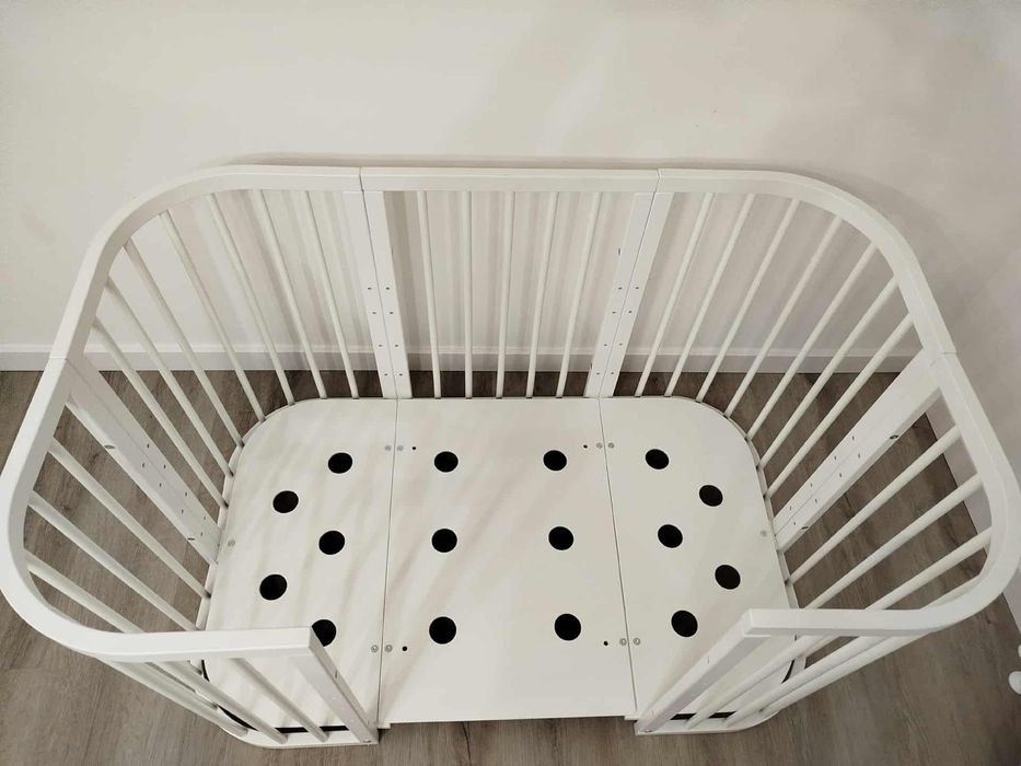 Łóżeczko WALDIN 7W1 owalne białe