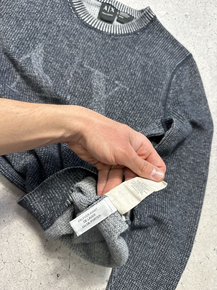 Кофта Свитер AX Armani Exchange Оригинал С Большим Лого Оригинал S-M