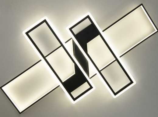 чорна стельова LED люстра з пультом, 140 Вт (БЕЗКОШТОВНА Доставка)