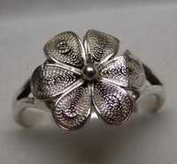 Srebrny filigranowy pierścionek kwiat VINTAGE WEGST  R.14.