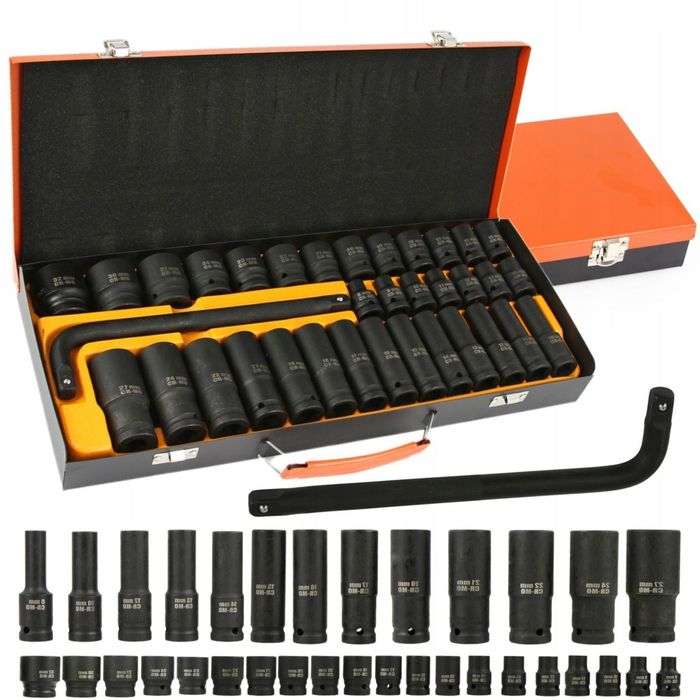 KLUCZE NASADOWE NASADKI UDAROWE 1/2&quot; BJC 8-32mm 6-kąt 35el długie krótkie