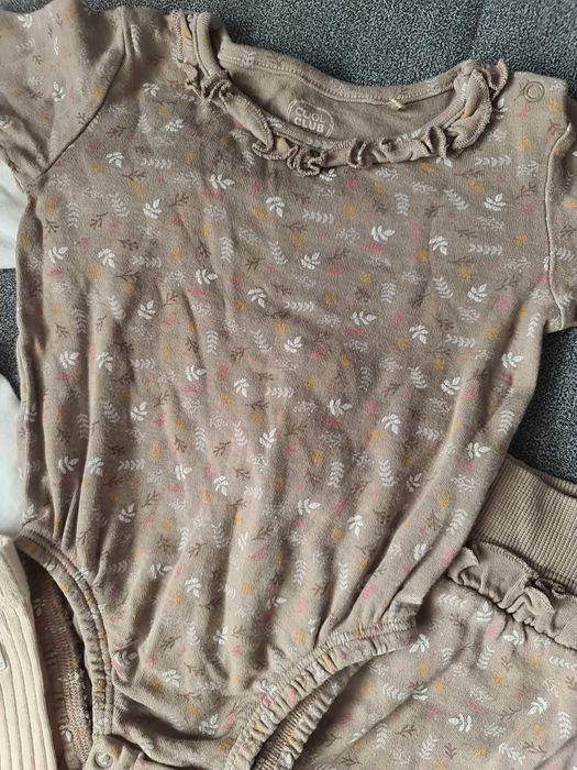 Zestaw cieplejszych ubranek na jesień zimę dla dziewczynki rozmiar 68