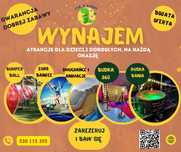 Wynajem atrakcji na impreze dmuchance budka 360,namio imprezowy