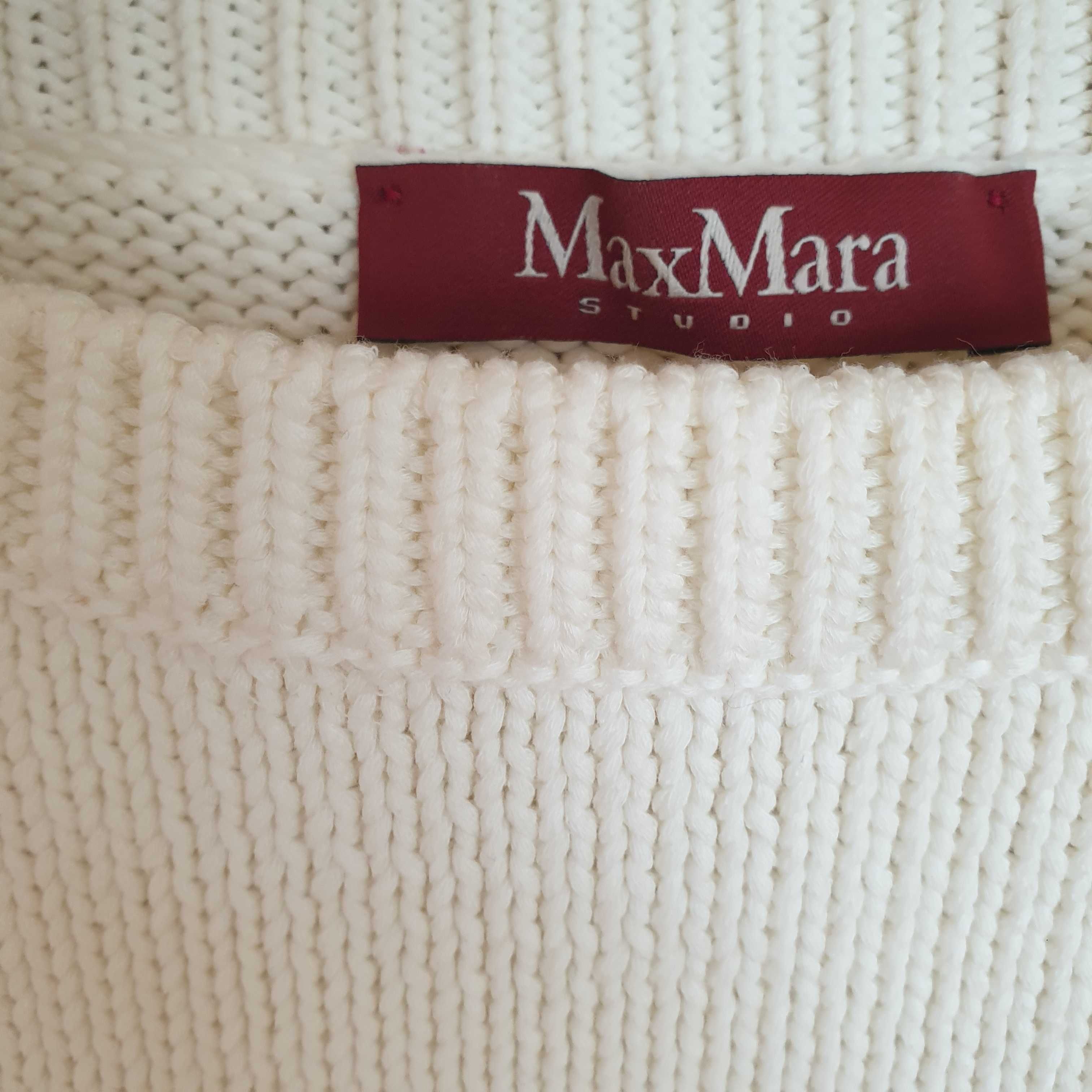 Sweter Max Mara Studio, wzór w czerwone palmy rozmiar M. Stan idealny