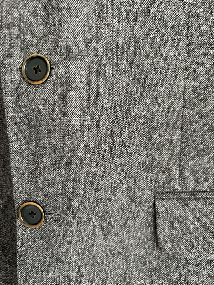 Marynarka wełniana Finshley&Harding London szara melanż wełna slim fit