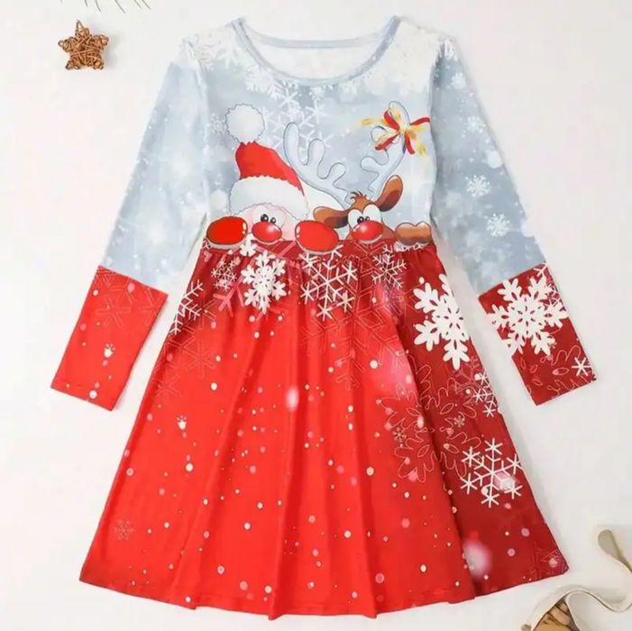 Nowa sukienka na Święta Bożego Narodzenia Mikołajki 116 cm
