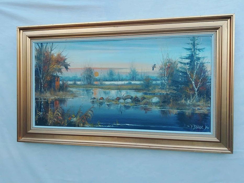 Stary obraz na płótnie HARRY BONDE PETERSEN (1918- 1999).