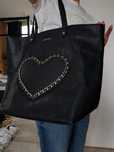 Czarna torebka shopperka Love Moschino skóra