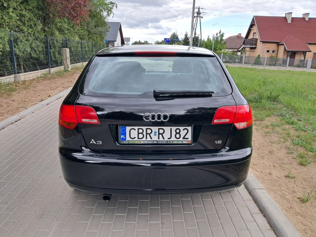 Audi A3 1.6 mpi 102 km 5 drzwi czarna 2008rok