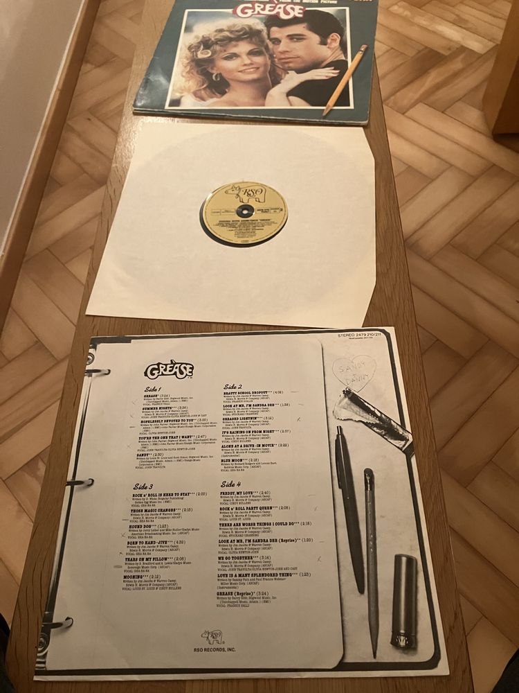 Grease, muzyka z filmu, Travolta, Olivia Newton- winyl