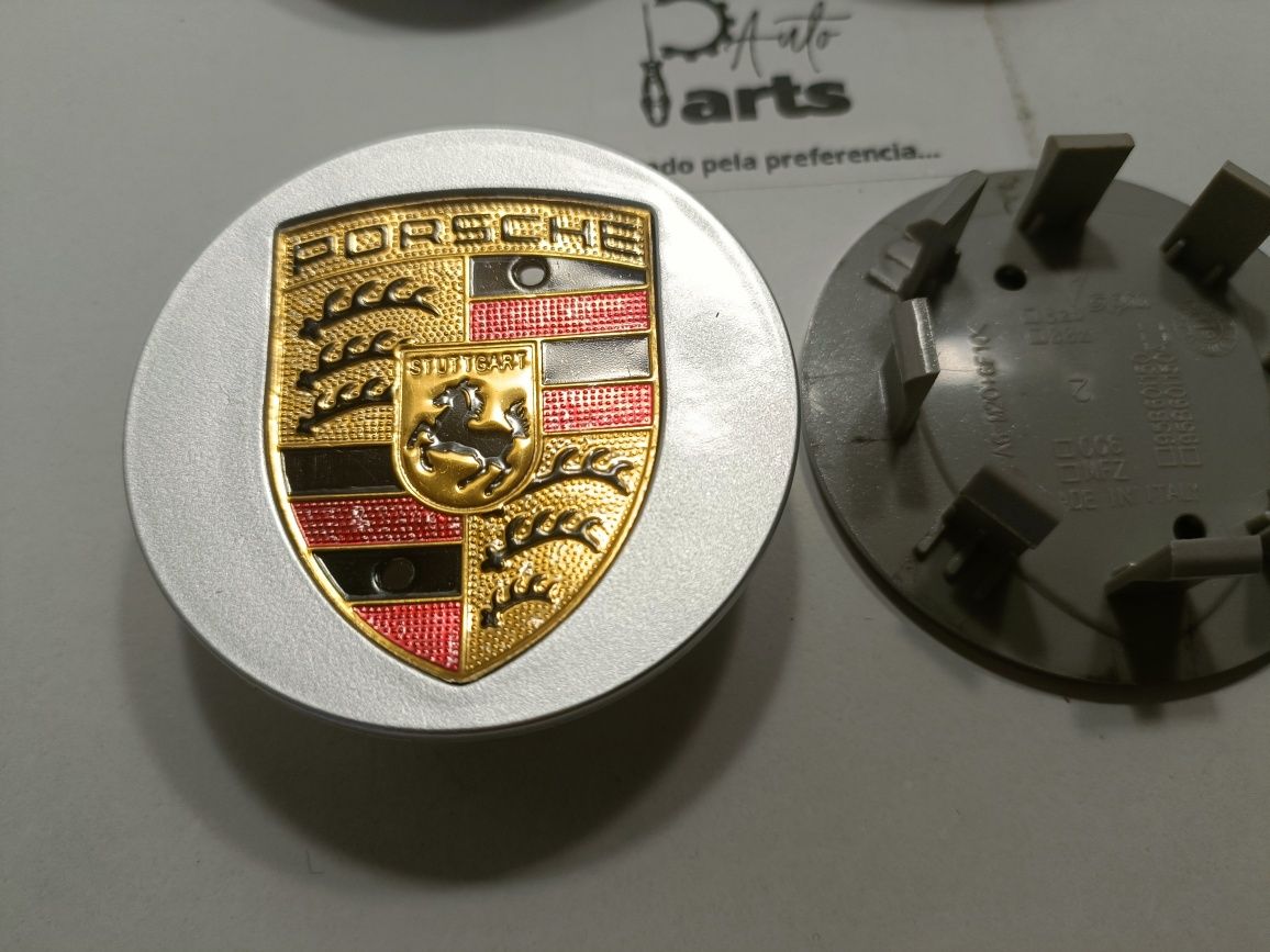 Conjunto 4 centros jante Porsche 65mm Metalizados