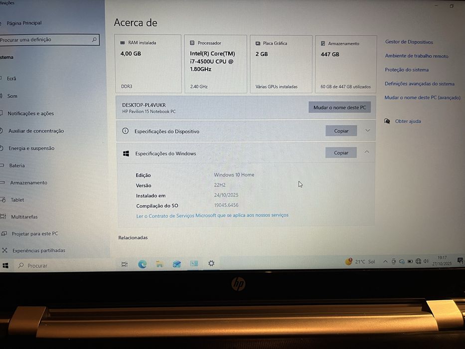 Portátil Hp pavilion 15-n005sp +bolsa+ impressora
