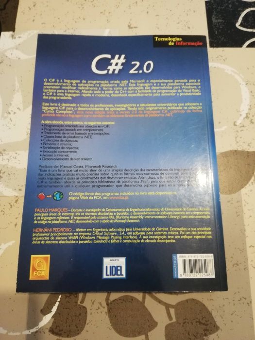 Livro "C# 2.0" de Hernâni Pedroso e Paulo Marques