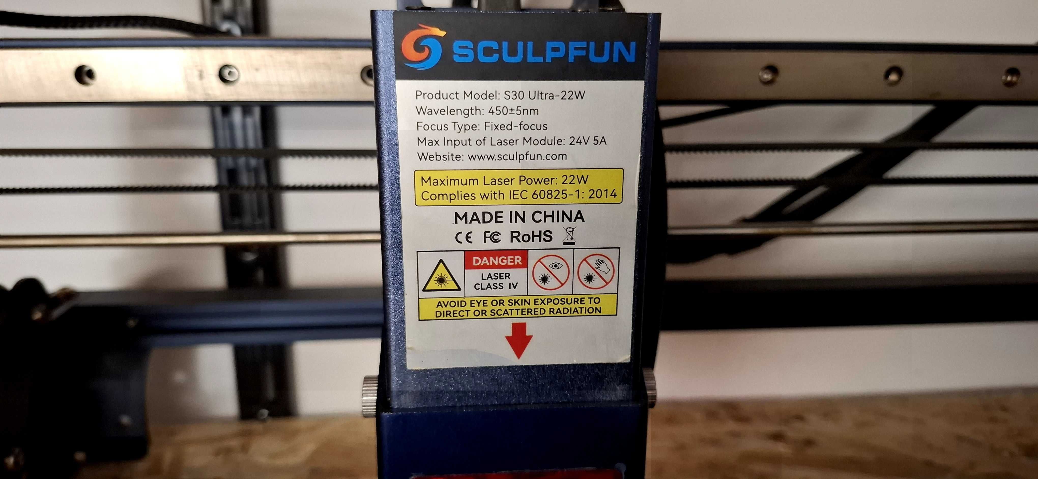 SCULPFUN S30 Ultra 22W máquina a Laser.