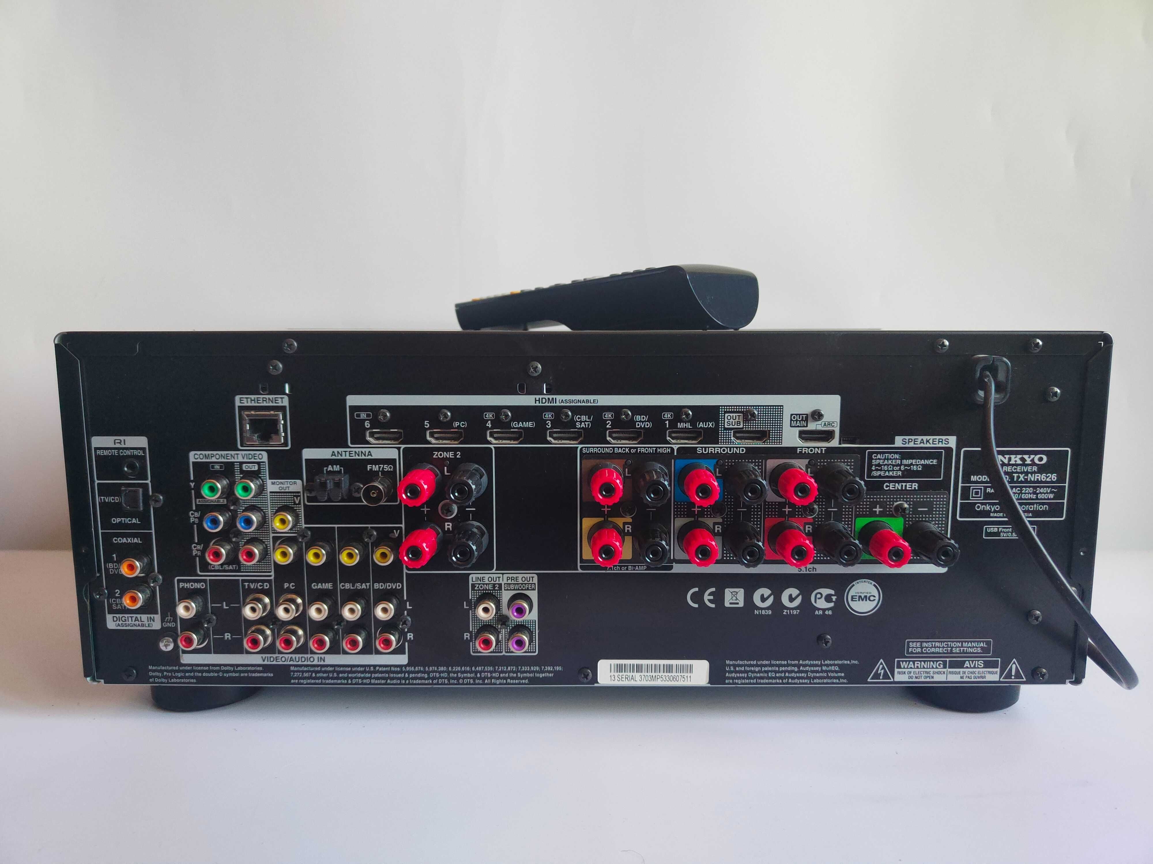 Amplituner ONKYO TX-NR626 z pilotem