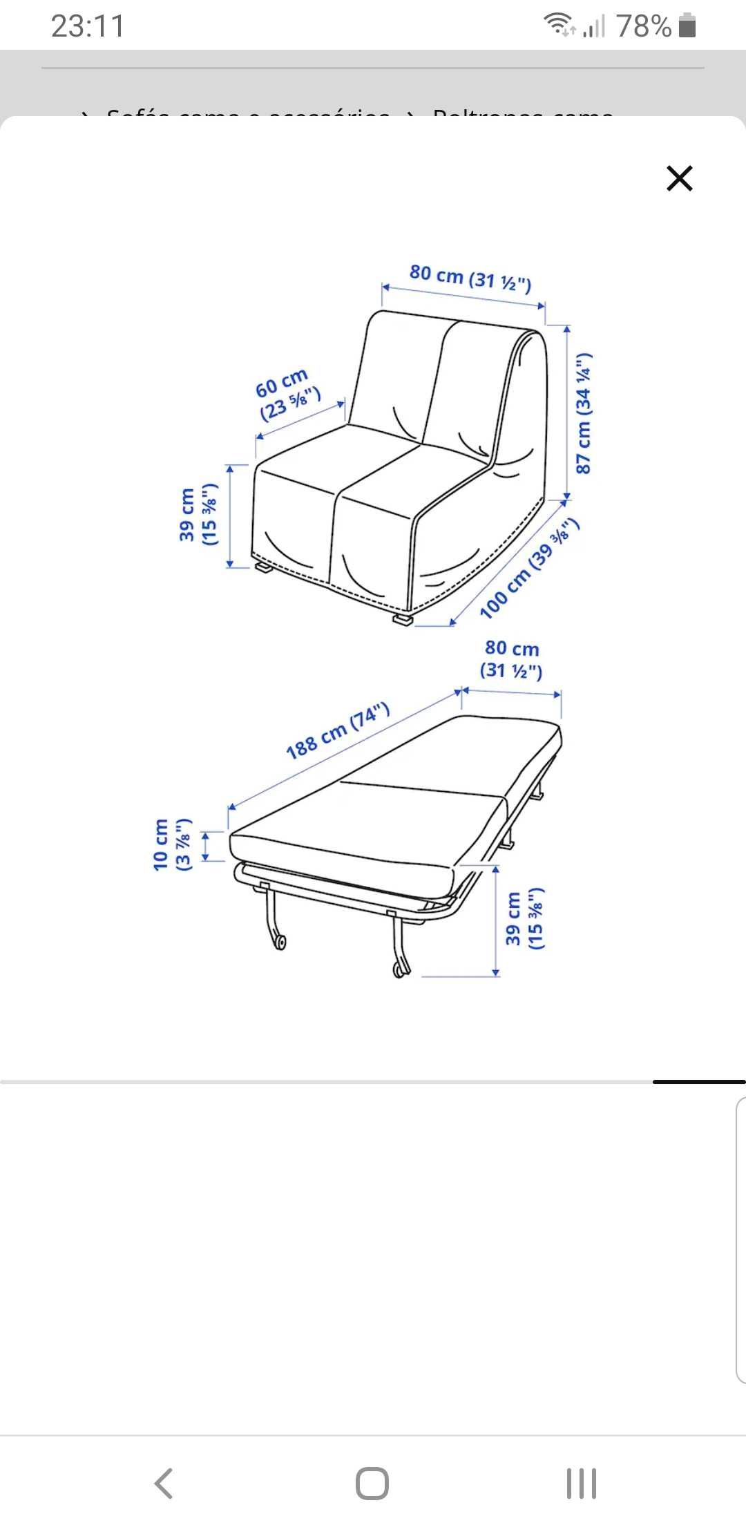 Poltrona sofa cama Lycksele ikea