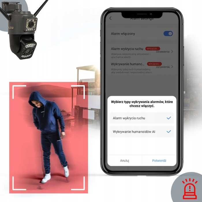 KAMERA obrotowa 2xobiekty 2MP+2MP ZOOM na kartę SIM 4G LTE GSM 2K