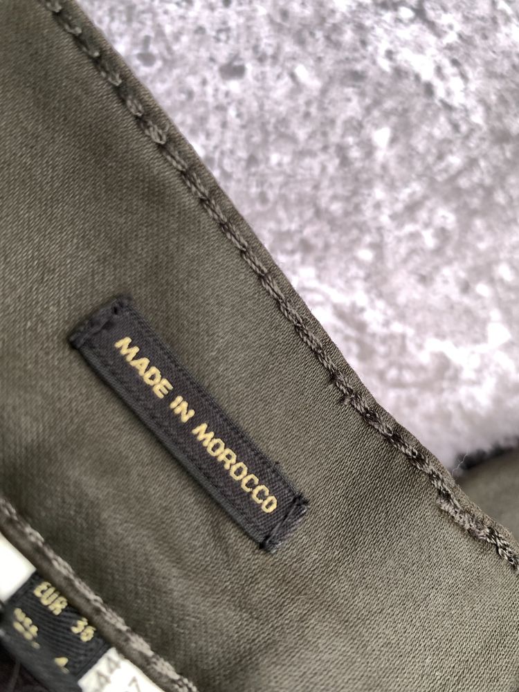 Брюки штаны Massimo Dutti S/M 36 размер вощеные с напылением кожаные