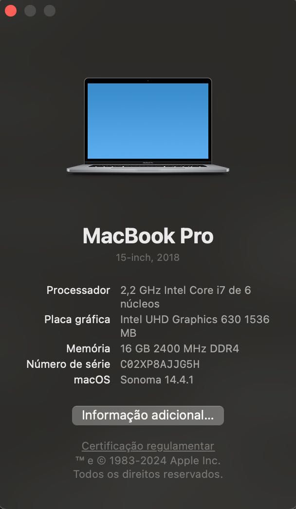 Apple MacBook Pro 2018 | 15.4" | Touch Bar