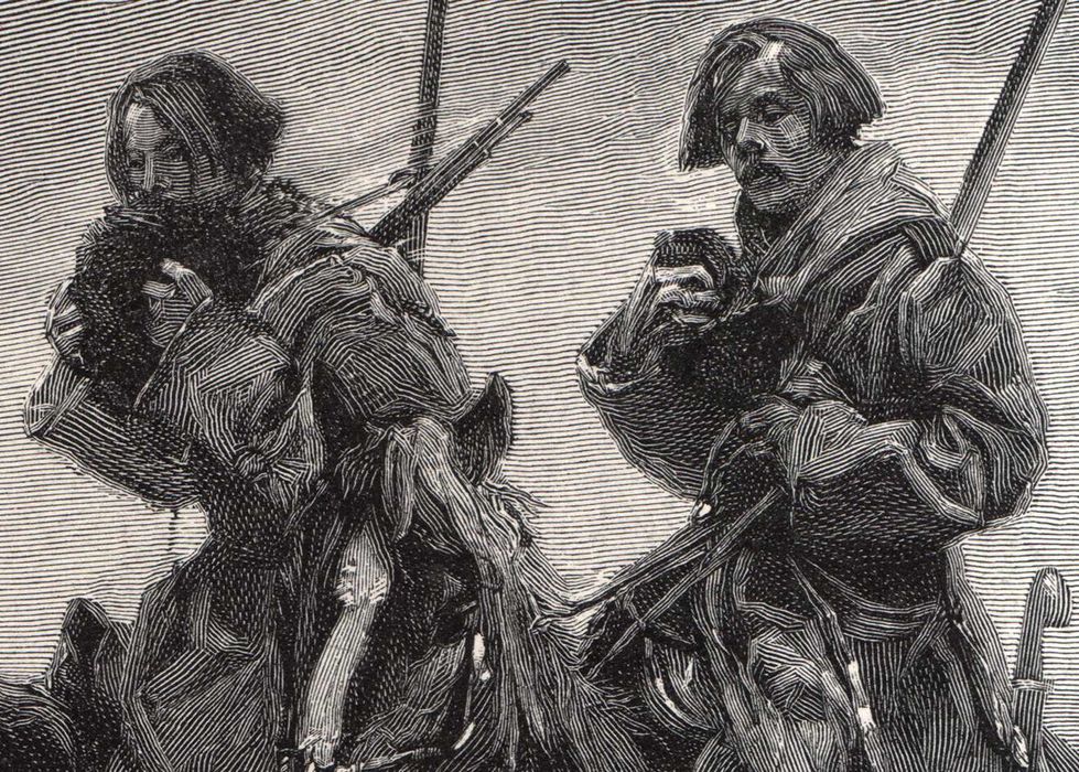 Wojciech Kossak: Wiosna 1813 Wojny napoleońskie Duży drzeworyt 1902 r.