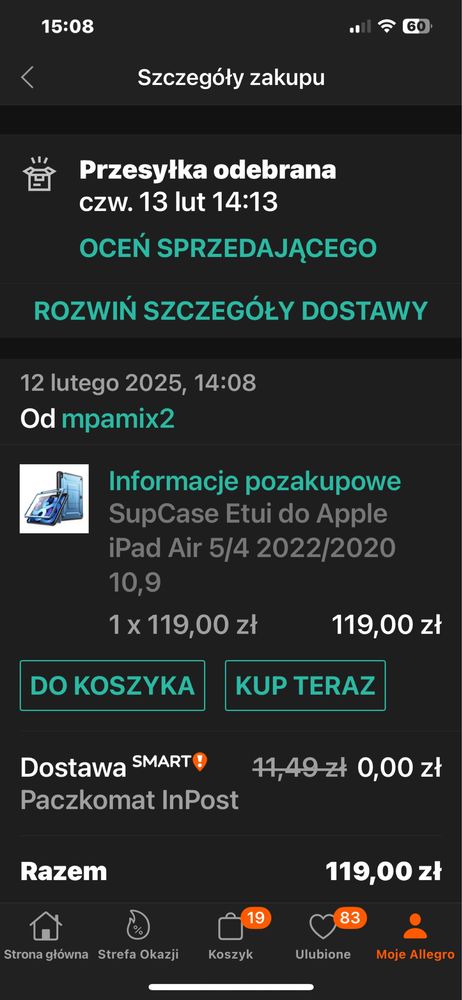 SupCase etui do Apple iPad Air 5/4 2022/2020 10,9 cala gratis