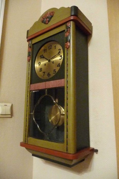 Ozdobny zegar wiszący Junghans, 2 x sygnow., sprawny, 1933r. polecam