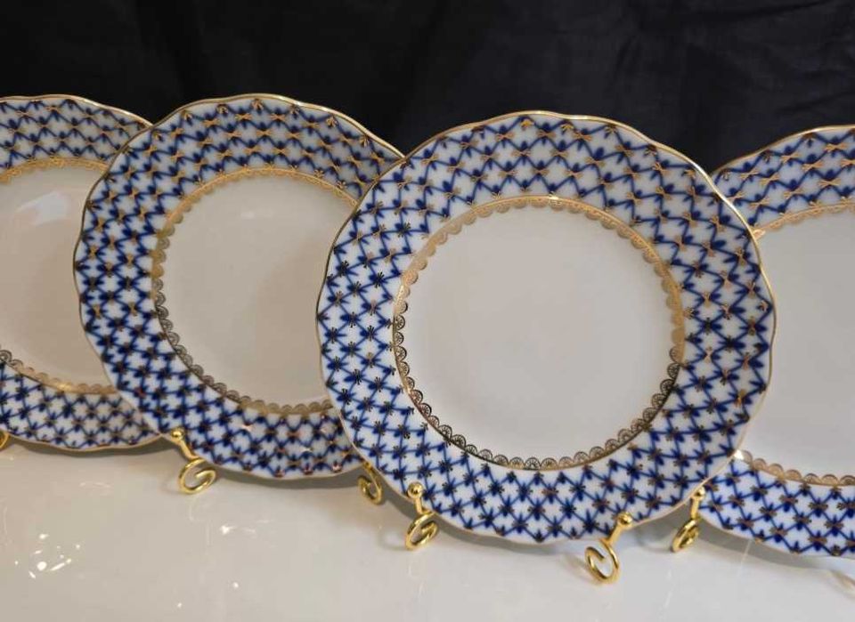 Filiżanki łomonosow siatka kobaltowa