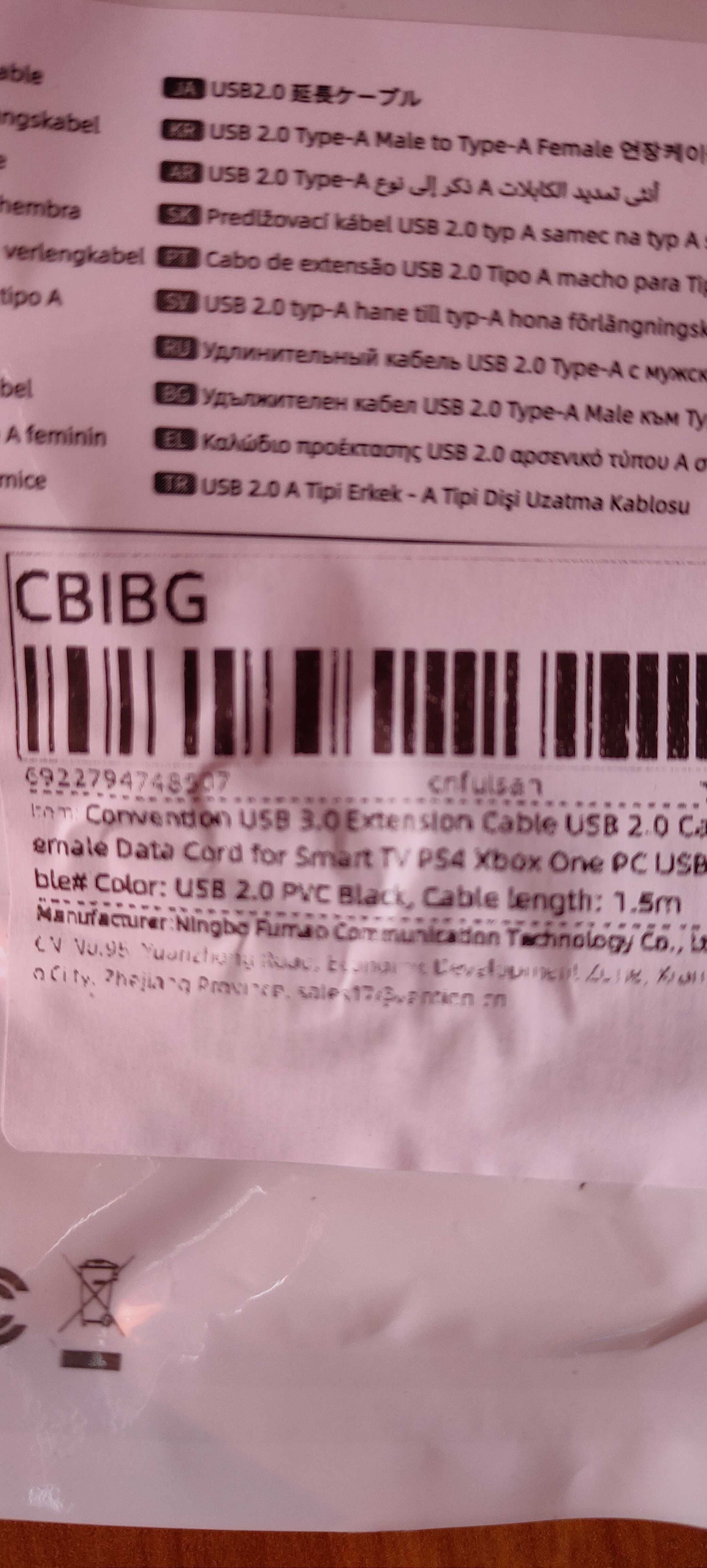 Cabo De Extensão Usb Macho Para Usb Fêmea