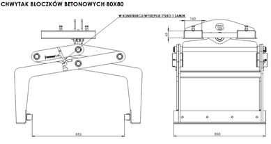 Chwytak do klocków betonowych lego beton klocek ścisk 80 x 80