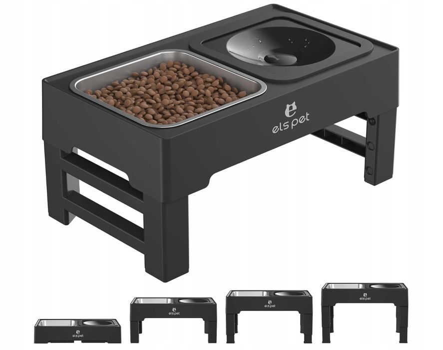 Podwyższona Miska Dla Psa Els Pet 2W1 Regulowana Wysokość Powystawowy