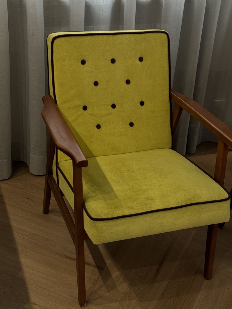 Fotel stylizowany vintage PRL design