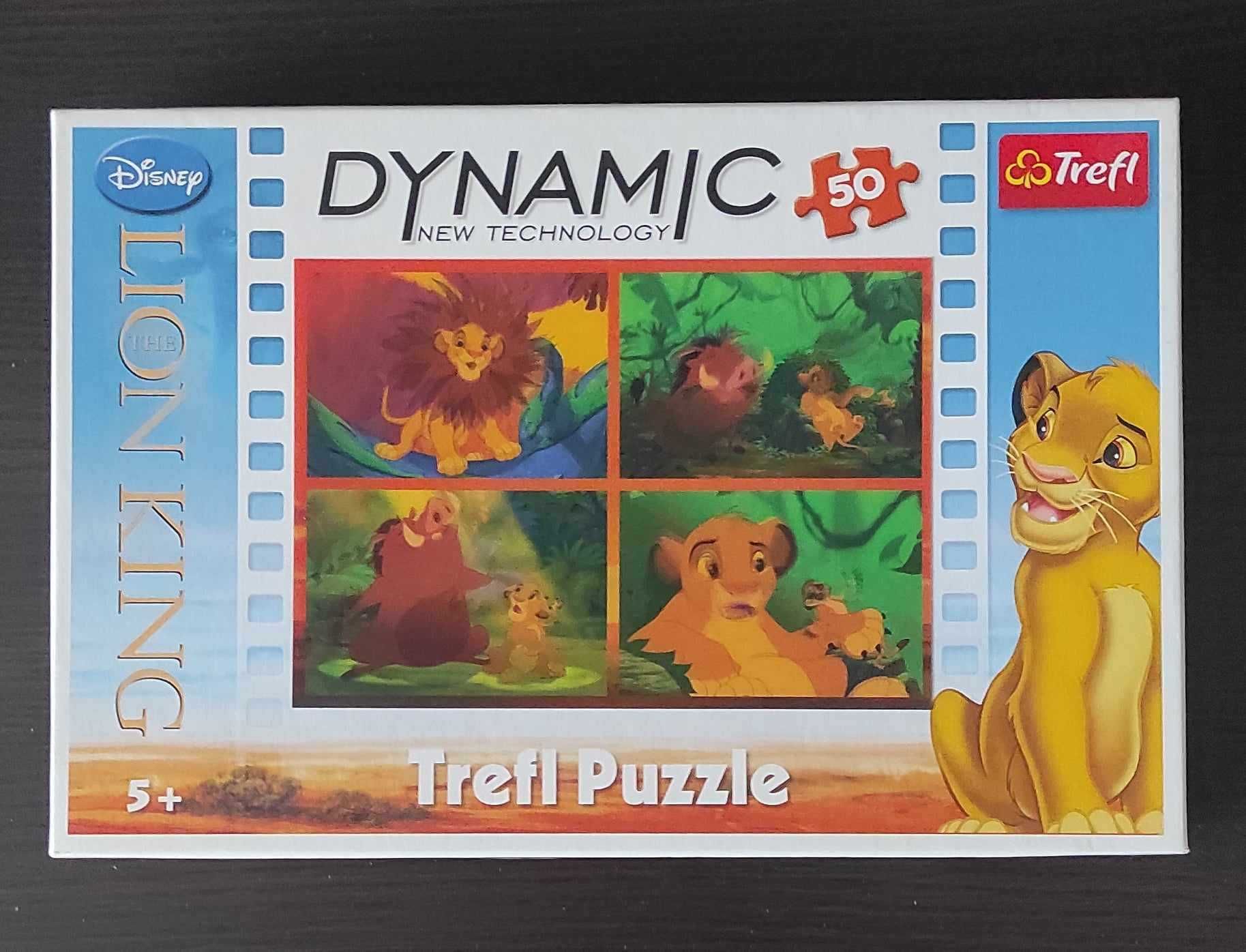 2 x puzzle: Bob Builder 3D 48 el, Lion King 3D 50 el + puzzle gratis