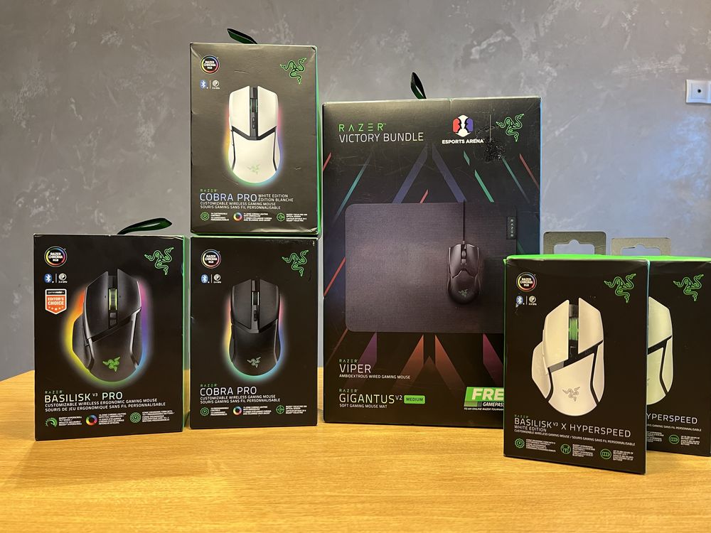 Миша Razer Basilisk V3 Pro, Cobra Pro, Orochi V2, DeathAdder, Viper