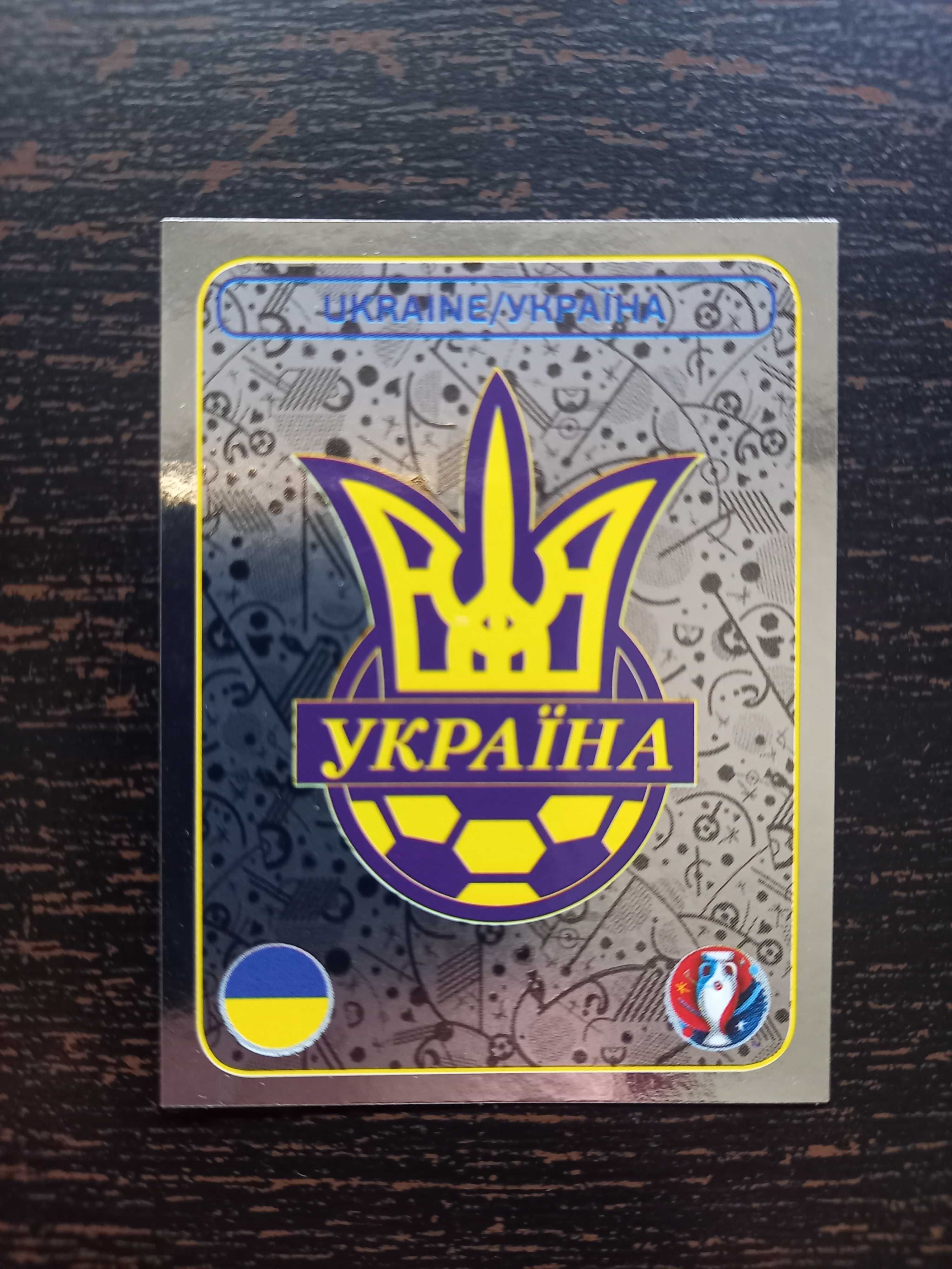 Cromo futebol Emblema Ukraine(UEFA Euro France 2016)Panini