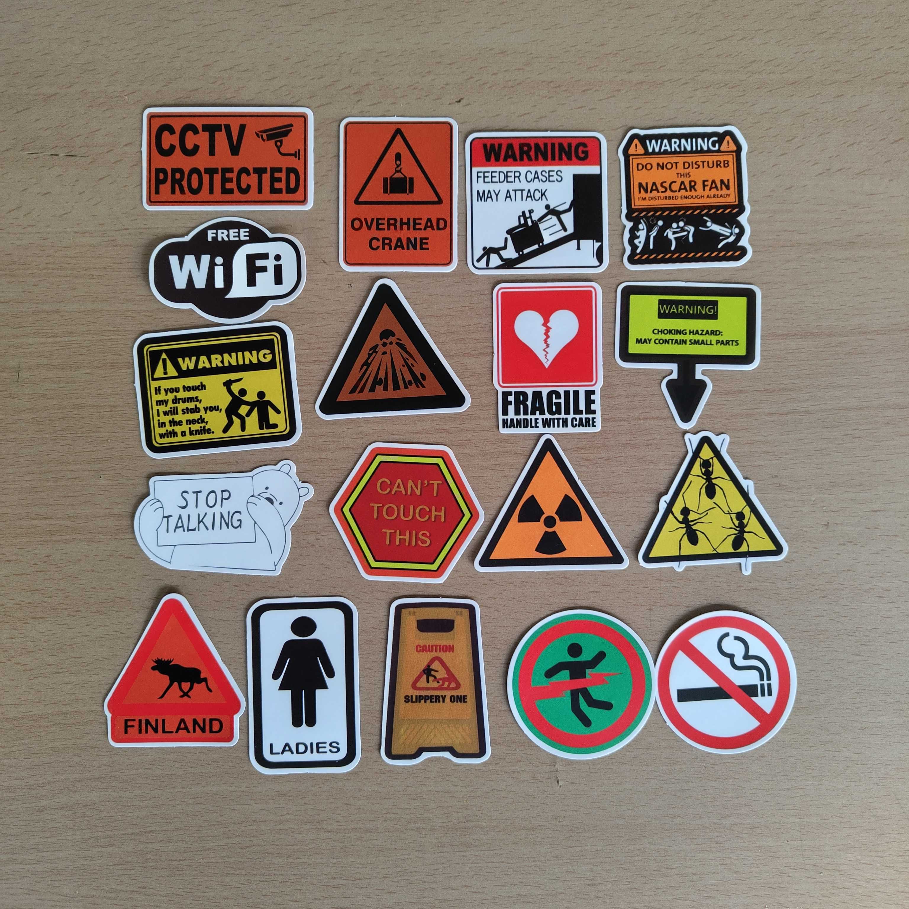 50 Autocolantes Stickers Avisos Warning