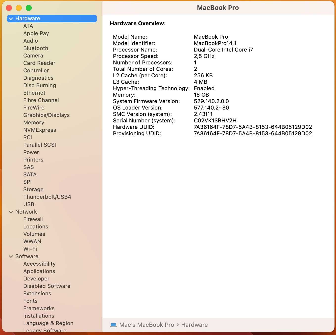 Computador Portátil MacBook Pro i7, 13", 1T, 16GB