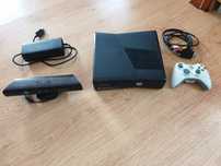 Xbox 360 slim+kinect+pad+zasilacz+kabel AV