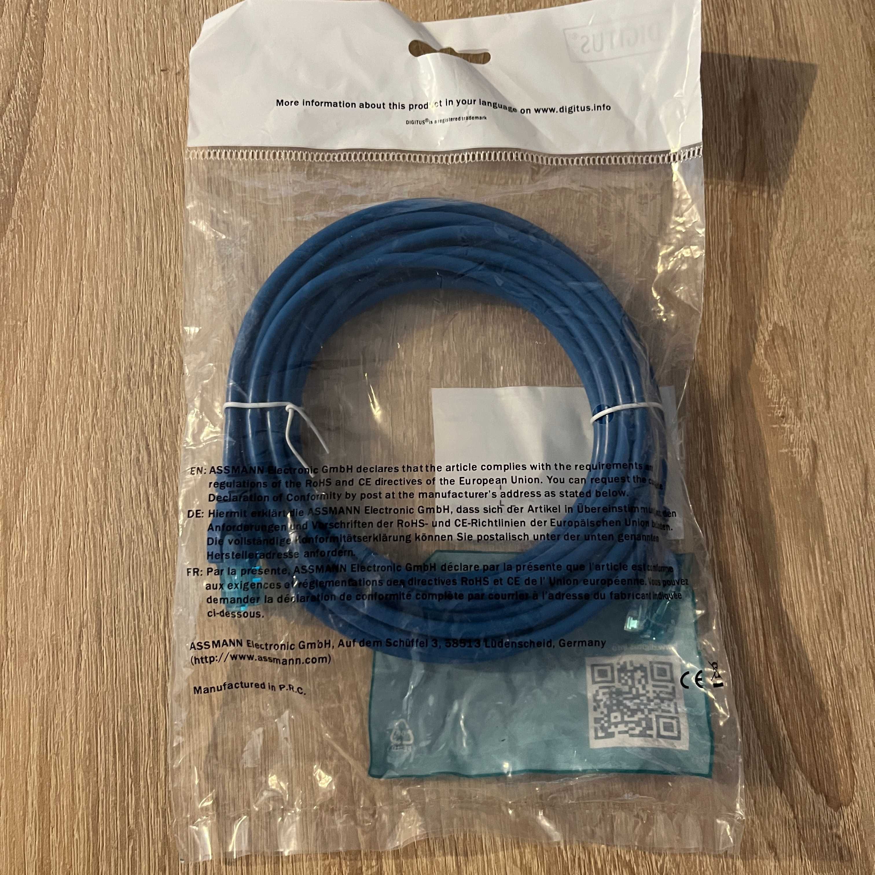 kabel sieciowy ethernet RJ-45 5 m Cat 5e U-UTP LAN Patchcord