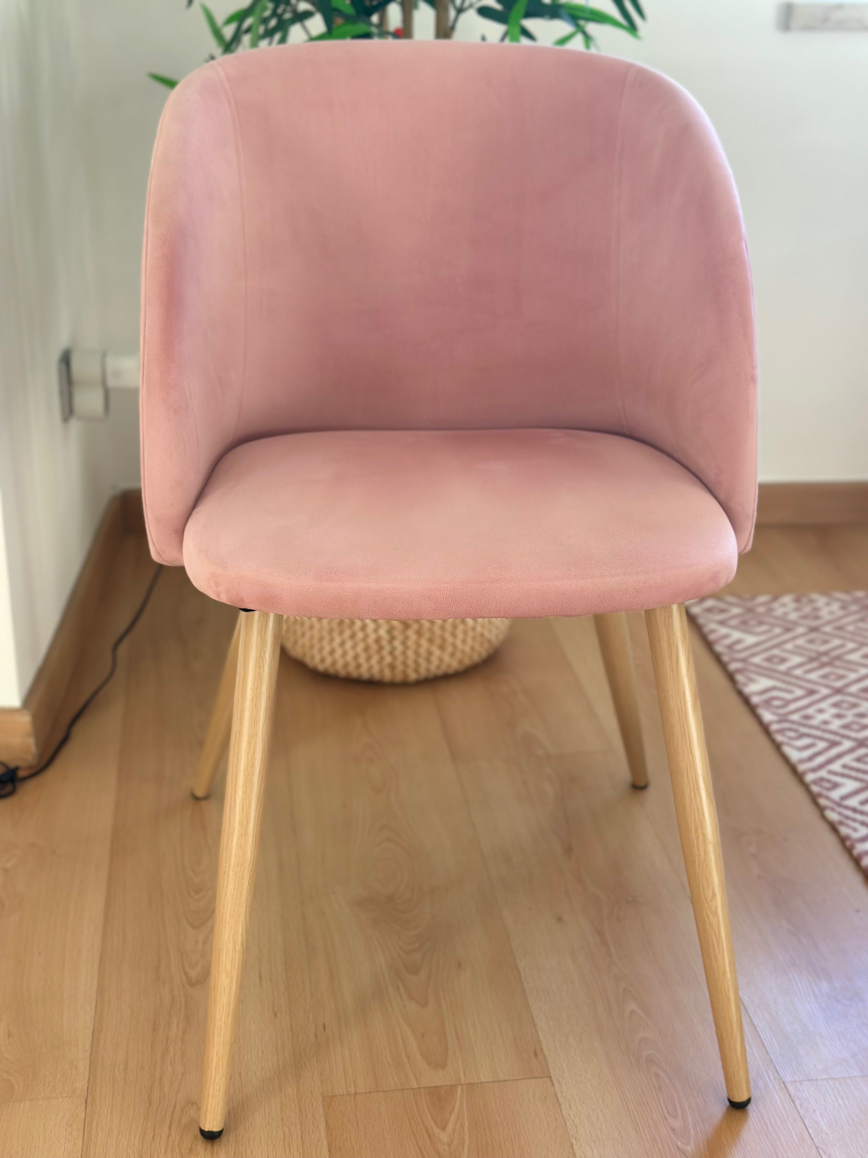 Cadeira de Sala – Rosa Velho, Veludo, Elegante