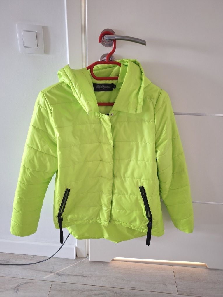 Parka damska limonkowa