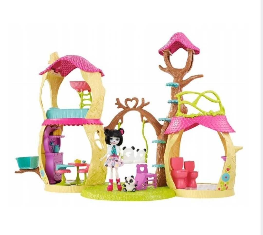 OKAZJA! MATTEL ENCHANTIMALS wielki leśny domek pandy + lalka