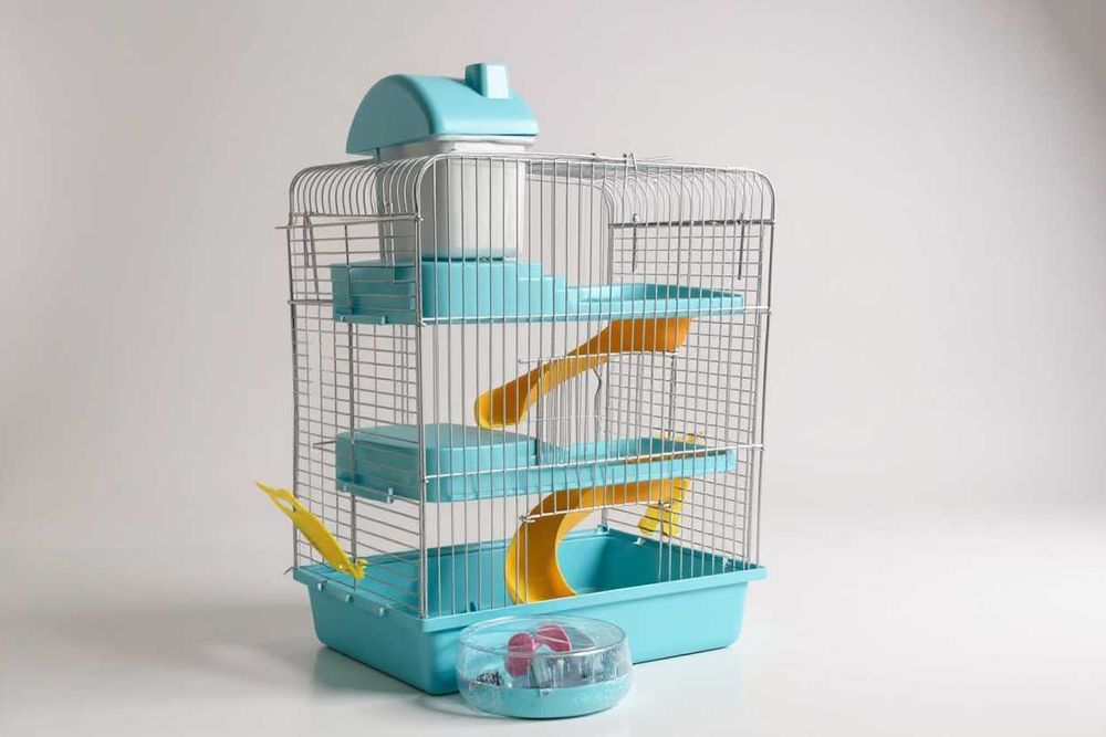 NOWA błękitna klatka dla chomika 3 piętra dla myszy małych gryzoni