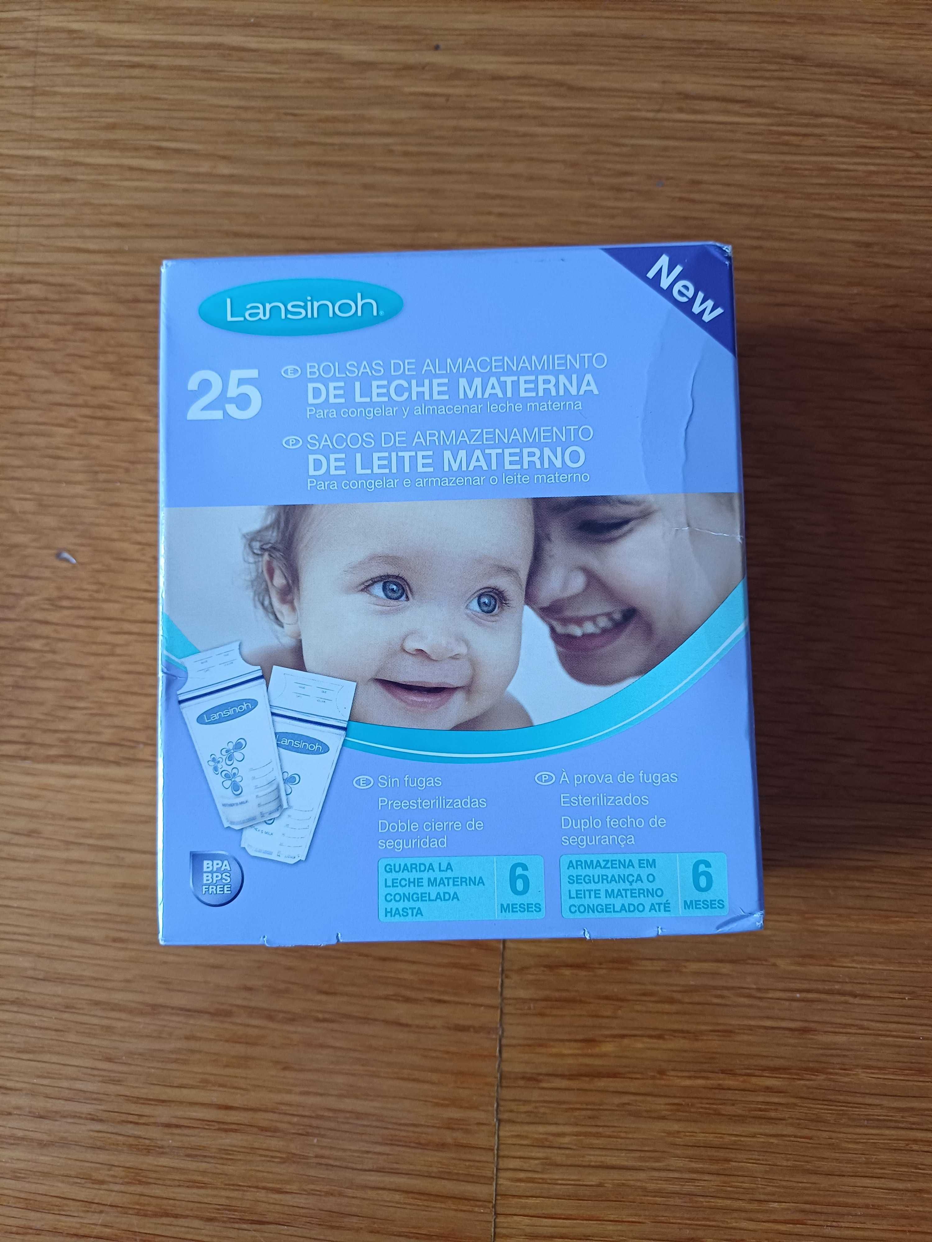 Pack de 25 sacos de armazenamento de leite materno novos