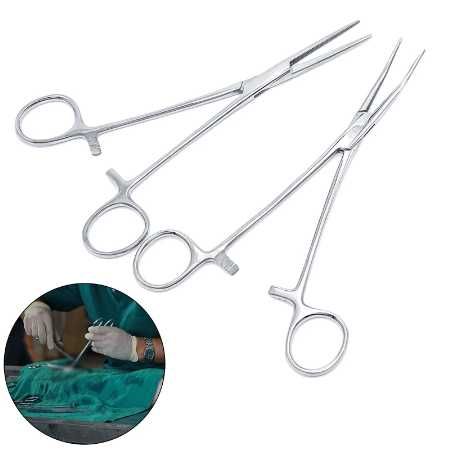 Pinça hemostática de aço inoxidável 12,5cm