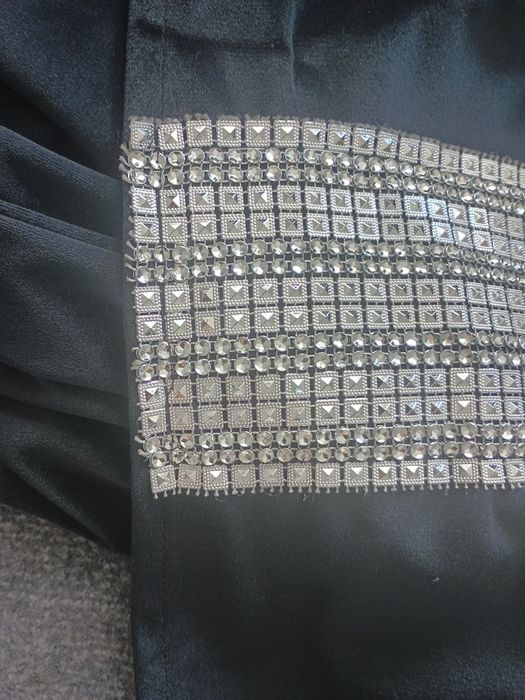 Zasłony welvet czarne aksamit grube cyrkonie glamour 140/270  2szt.