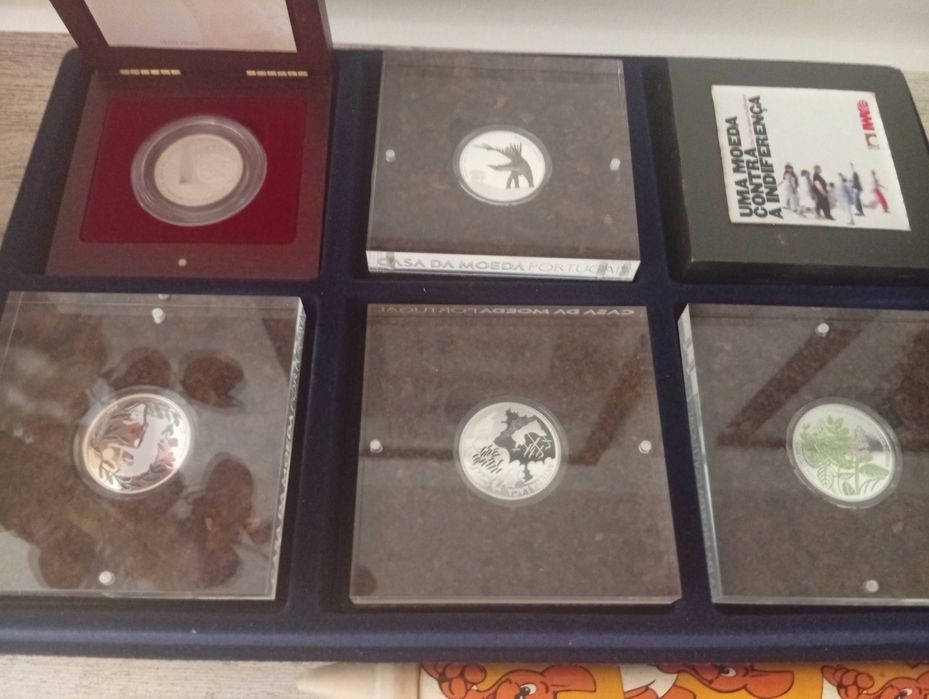 Moedas euro em prata