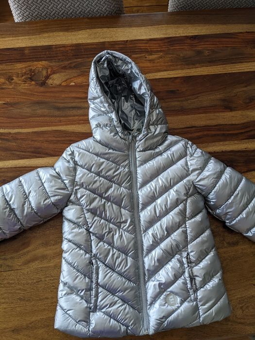 Casaco acolchado prateado tamanho 7-8