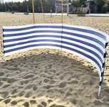 Parawan zasłona plażowa 5m parawan na plaże w pasy rurki zestaw